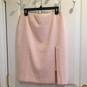 Blush Pink Pencil Skirt with Slit